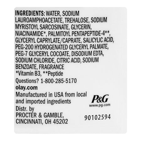 Olay Niacinamide + Peptide 24 Clarifying Daily Facial Cleanser, Sulfate Free, 473ml - Image 3