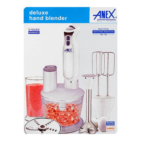 Anex Deluxe Hand Blender, 800W, 220-240V, White, AG-130 - Image 4