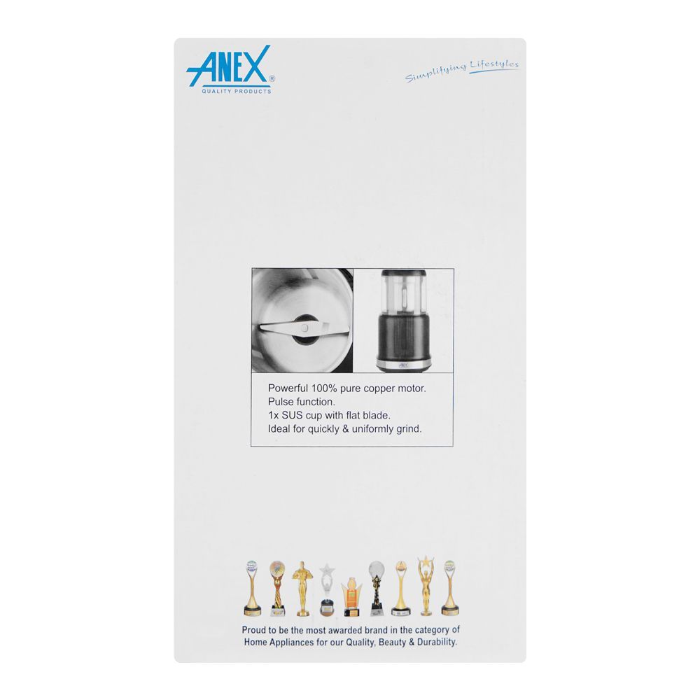 Anex Deluxe Grinder, Black, 380W, 220-240V, AG-646 - Image 4
