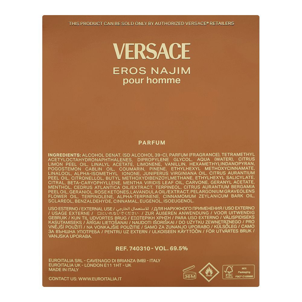 Versace Eros Najim Pour Homme Parfum, For Men,100ml - Image 3