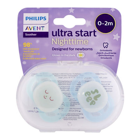 Avent Ultra Start Night Time Soothers, 0 To 2 Months, SCF075/08, 2-Pack - Image 2