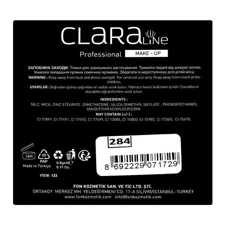 Claraline Professional High Definition Quadro Eyeshadow, Paraben Free, 284, 0.8g x 4-Pack - Image 4