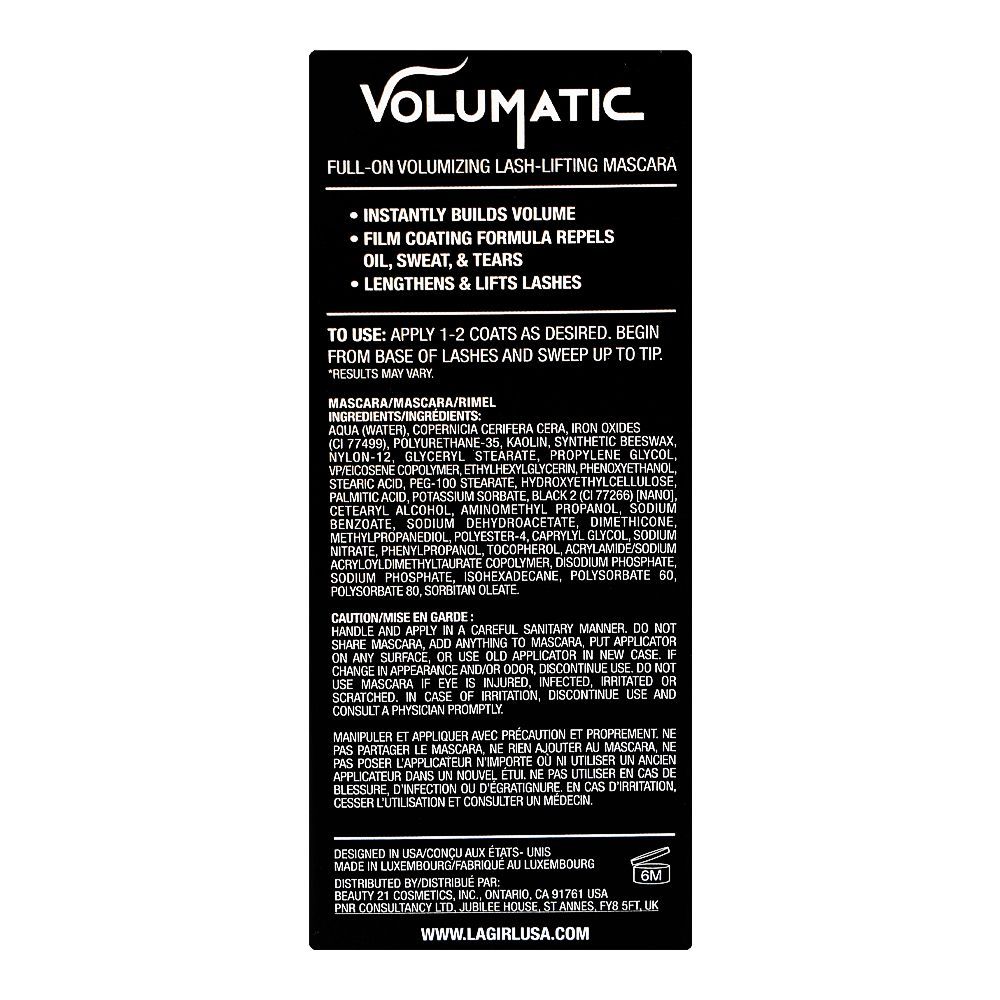 L.A. Girl Volumatic Extreme Lash-Lifting Mascara, GMS651 Ultra Black, 10ml - Image 5