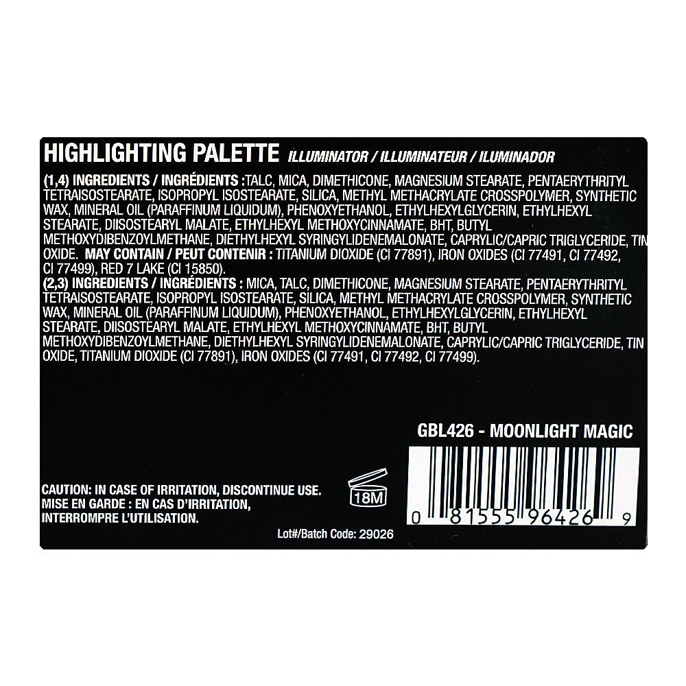 L.A. Girl Fanatic Highlighting Palette, GBL426 Moonlight Magic, 4-Pack - Image 5