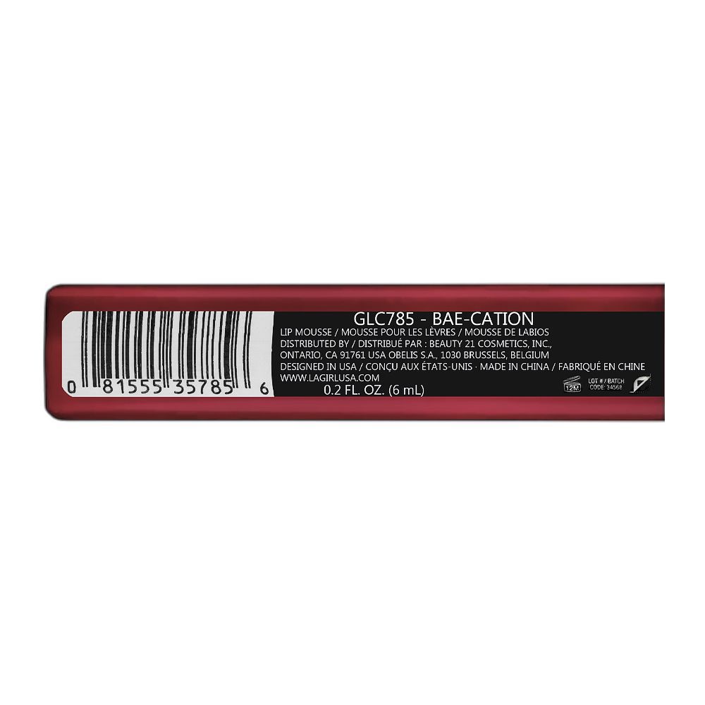 L.A. Girl Lip Mousse Velvet Lip Color, GLC785 Bae-Cation, 6ml - Image 4