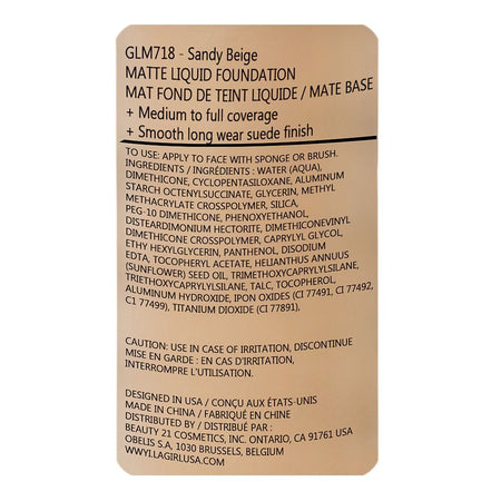 L.A. Girl Pro Matte HD Long Wear Matte Foundation, GLM718 Sandy Beige, 30ml - Image 3