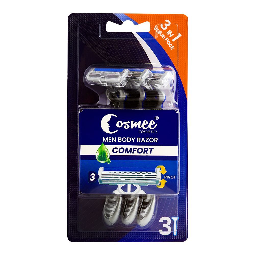 Cosmee Men Comfort Body Razor, 3-Pack - Main Image
