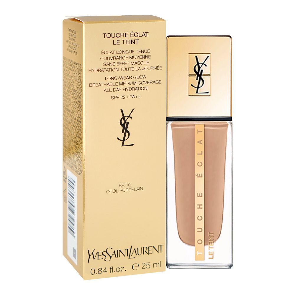 Yves Saint Laurent Touche E'Clat Le Teint Long Wear Glow Foundation, SPF22 PA++ BR10 Cool Porcelain, 25ml - Main Image