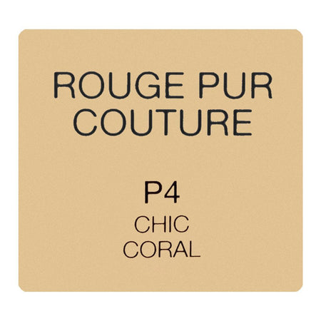 Yves Saint Laurent Rouge Pur Couture Satin Color Lipstick, P4 Chic Coral, 3.8g - Image 6
