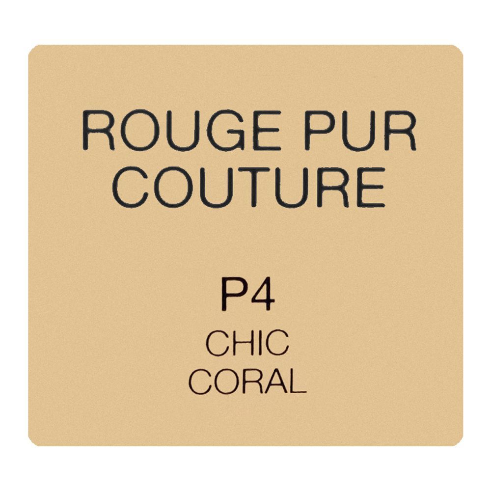 Yves Saint Laurent Rouge Pur Couture Satin Color Lipstick, P4 Chic Coral, 3.8g - Image 6
