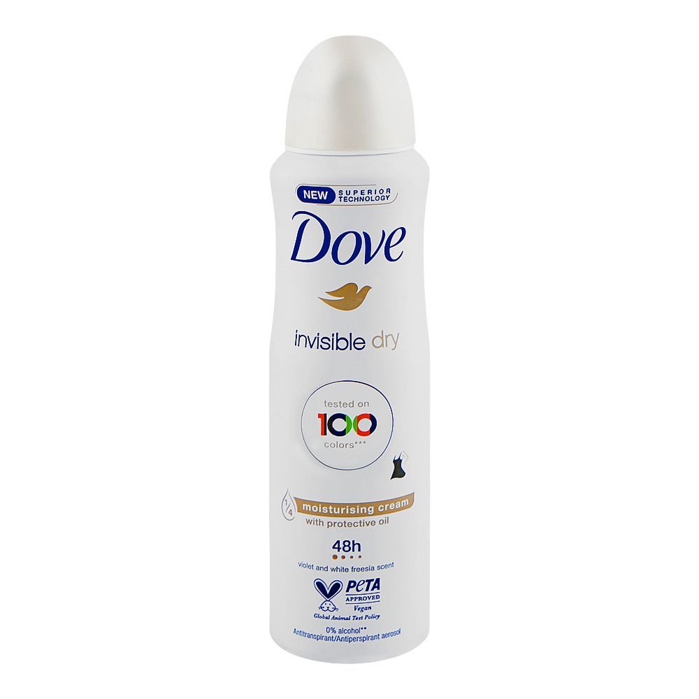 Dove Invisible Dry Violet & White Freesia Scent Anti-Perspirant Deodorant Spray, For Women, Vegan, 150ml - Main Image