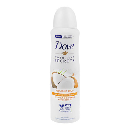 Dove Nourishing Secrets Coconut & Jasmine Flower Scent Anti-Perspirant Deodorant Spray, For Men & Women, Vegan, 150ml - Main Image