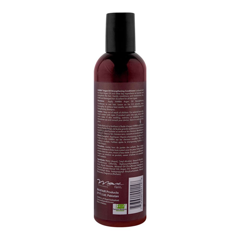Max Fair Harba Argan Oil Strengthening Conditioner, For All Types Of Hair, 236ml - Image 2