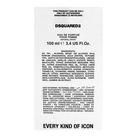 Dsquared2 Icon Pour Femme, Eau De Parfum, For Women, 100ml - Image 3