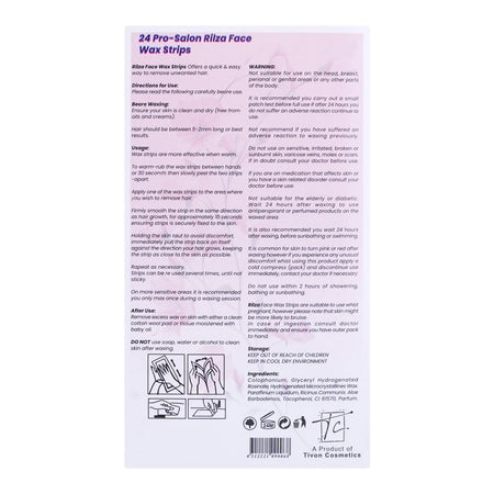 Rilza 24 Pro-Salon Face Wax Strip, For All Types of Skin - Image 2