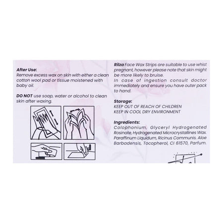 Rilza 24 Pro-Salon Face Wax Strip, For All Types of Skin - Image 3