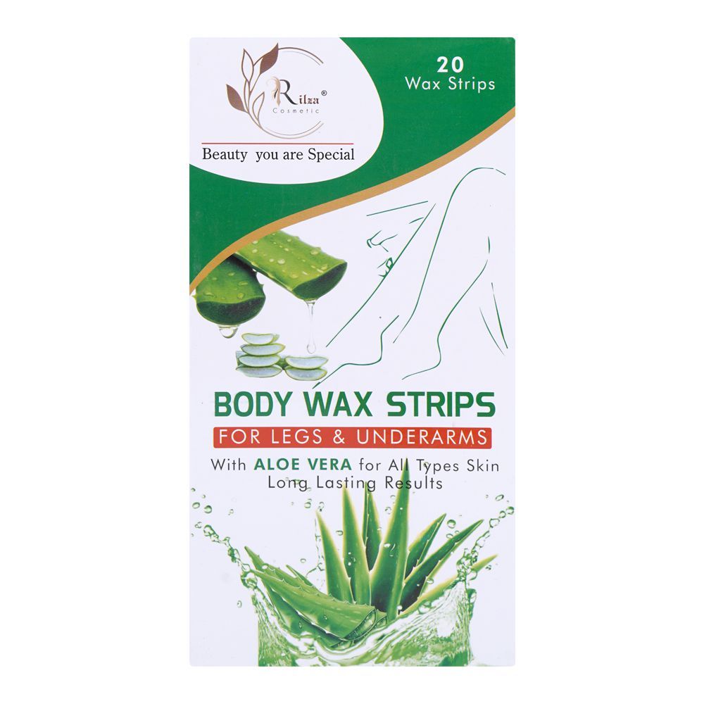 Rilza Aloe Vera Body Wax Strip For Legs & Underarms, For All Types Of Skin, 20-Pack - Main Image
