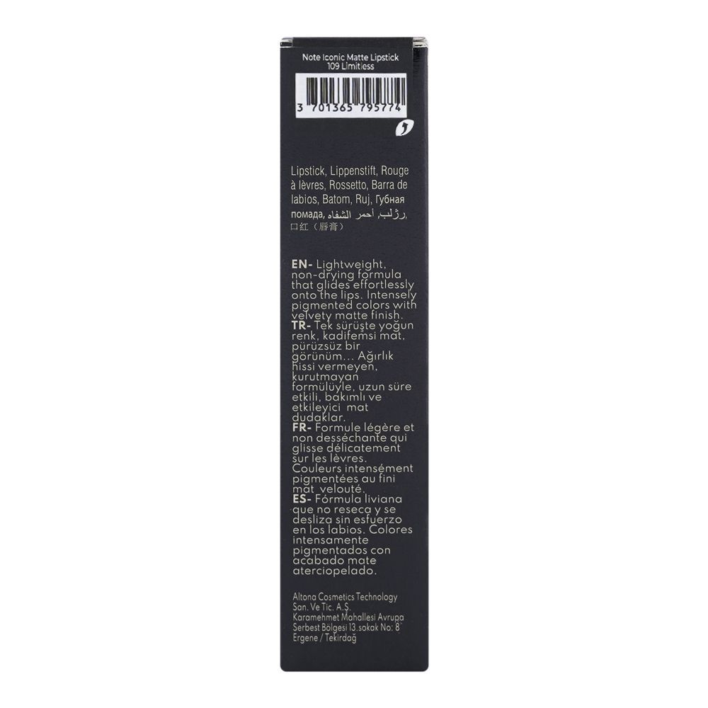 Junaid Jamshed Note Iconic Matte Lipstick, 109 Limitless, 3.25g - Image 3