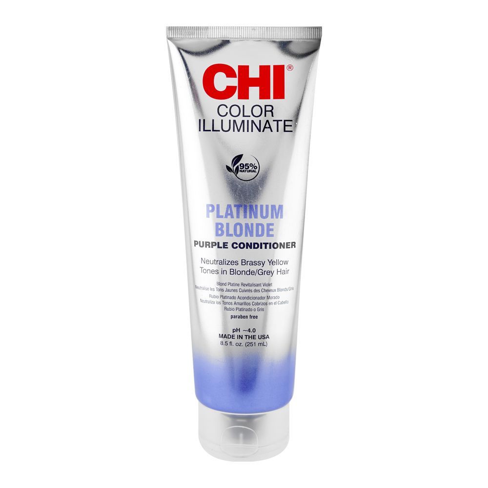 CHI Color Illuminate 95% Natural Platinum Blonde Purple Conditioner, Paraben Free, 251ml - Main Image