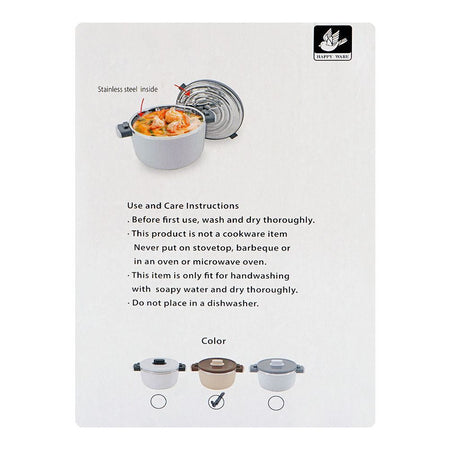 Happy Ware Forte Warmer Hot Pot With Twist Lock Lid, 29.5 x 22.2 x 16.5cm, 3.5 Liters, Brown, SU-648 - Image 5