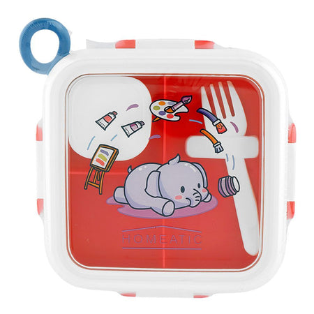 Homeatic Plastic Lunch Box With Cutlery, 1 Liter, Blue, HMT-019 - Image 2