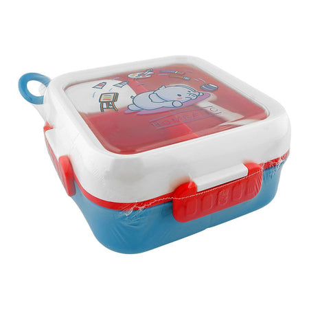 Homeatic Plastic Lunch Box With Cutlery, 1 Liter, Blue, HMT-019 - Image 3