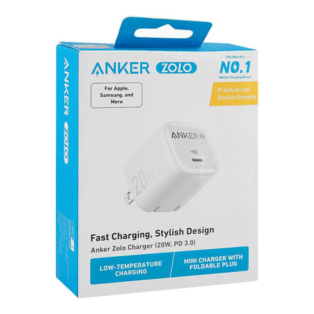 Anker Zolo Fast Charger For Apple & Samsung, 20W, PD 3.0, White, A2699J21 - Image 2
