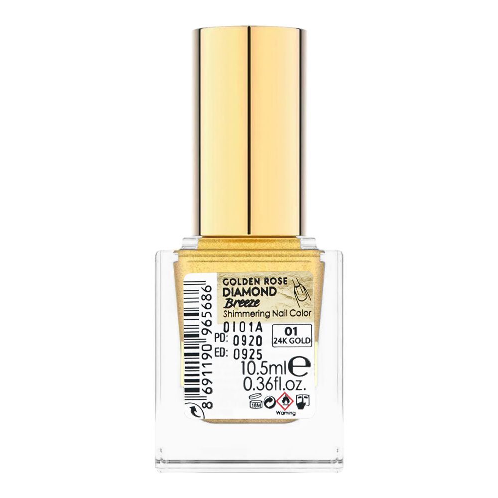 Golden Rose Diamond Breeze Shimmering Nail Color, 01, 10.5ml - Image 2