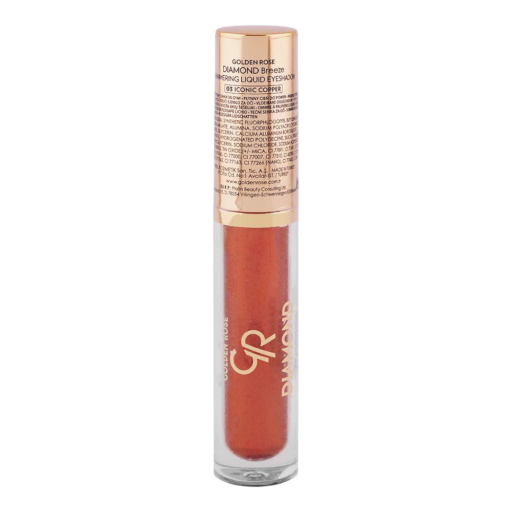 Golden Rose Diamond Breeze Shimmering Liquid Eyeshadow, 03 Iconic Copper - Main Image
