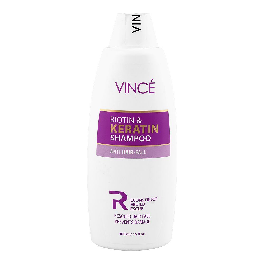 Vince Biotin & Keratin Anti Hair Loss Shampoo, For Hair Fall, 460ml - Main Image