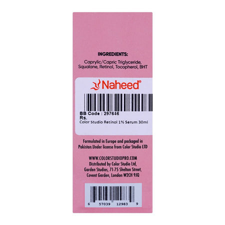 Color Studio Retinol 1% Serum, Fragrance Free, Ultra-Pure Vegan, 30ml - Image 4