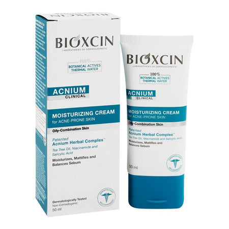 Bioxcin Acnium Clinical Moisturizing Cream, Non-Comedogenic, For Acne-Prone Skin, 50ml - Main Image