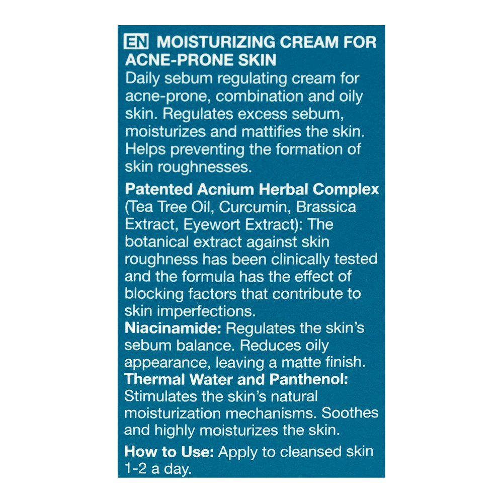 Bioxcin Acnium Clinical Moisturizing Cream, Non-Comedogenic, For Acne-Prone Skin, 50ml - Image 3