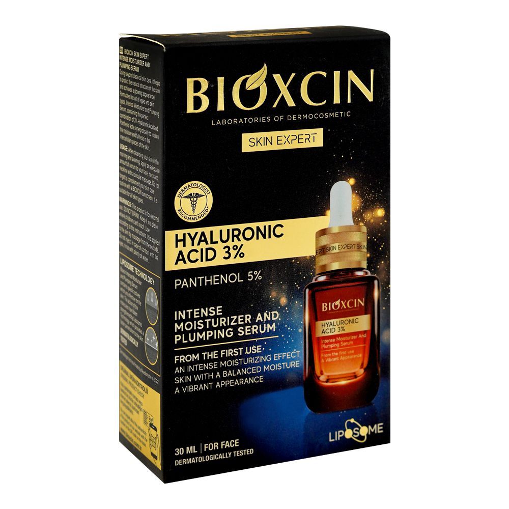 Bioxcin Hyaluronic Acid 3% Intense Moisturizer & Plumping Serum, For All Types Of Skin, 30ml - Main Image