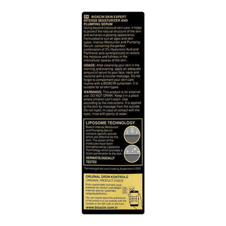 Bioxcin Hyaluronic Acid 3% Intense Moisturizer & Plumping Serum, For All Types Of Skin, 30ml - Image 2