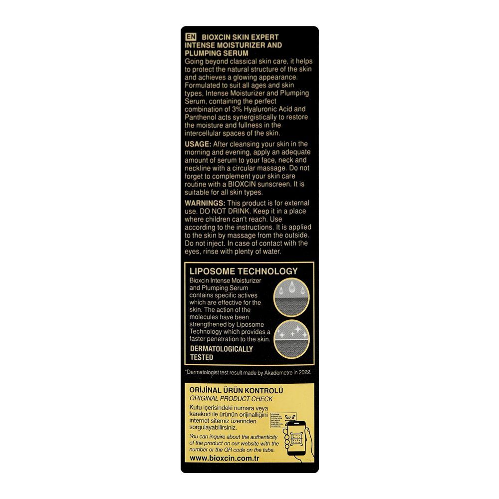 Bioxcin Hyaluronic Acid 3% Intense Moisturizer & Plumping Serum, For All Types Of Skin, 30ml - Image 2