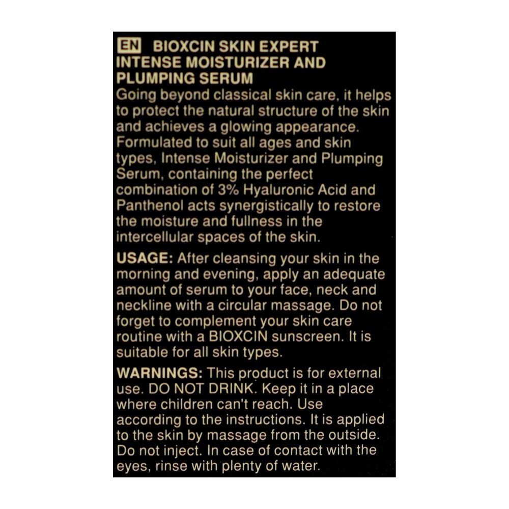 Bioxcin Hyaluronic Acid 3% Intense Moisturizer & Plumping Serum, For All Types Of Skin, 30ml - Image 3