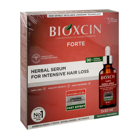 Bioxcin Forte Herbal Intensive Hair Loss Serum, Hypoallergenic, No Paraben, For All Types Of Hair, 50ml, 3-Pack - Main Image