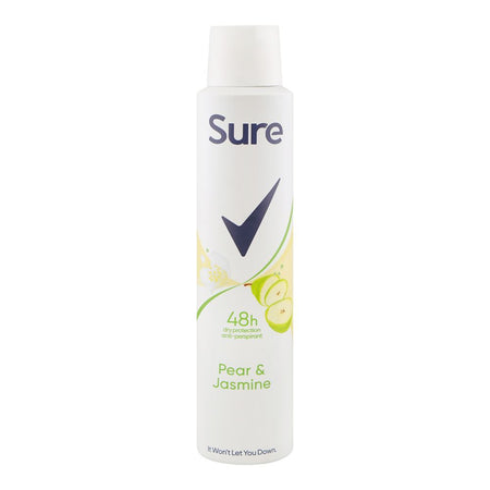 Sure Women Pear & Jasmine 48H Anti-Perspirant Body Spray, Anti-Sweat & Odour, Alcohol Free, For Women, 200ml - Main Image