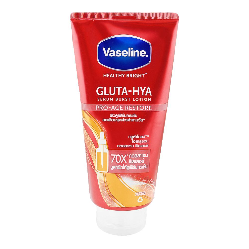 Vaseline Healthy Bright Gluta-Hya Pro-Age Restore Serum Burst Lotion, For Dewy Skin, 300ml - Image 2