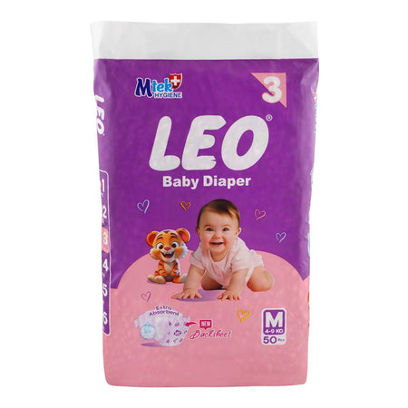 Leo Baby Diaper, Medium, 3, 4-9KG, 50-Pack - Main Image