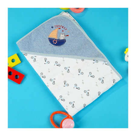 TG Kids Center Baby Roll Wrapping Sheet, Sky Blue & White - Image 2