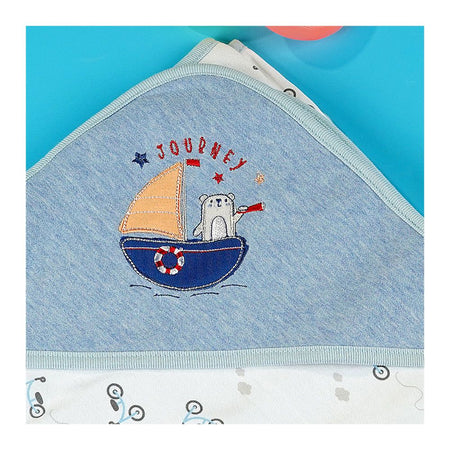 TG Kids Center Baby Roll Wrapping Sheet, Sky Blue & White - Image 3
