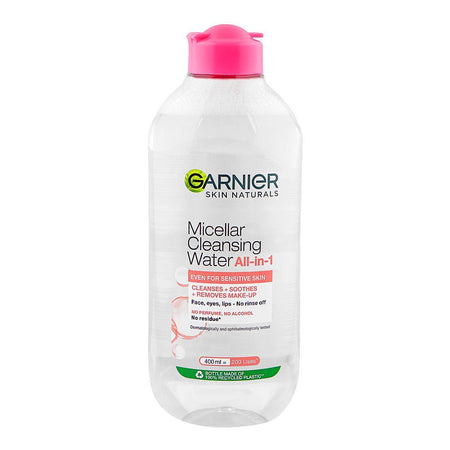 Garnier Skin Naturals Micellar Cleansing Water All-In-1, No Perfume & No Alcohol, For Sensitive Skin, 400ml - Main Image