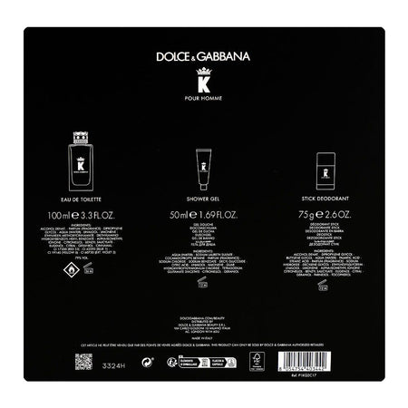 Dolce & Gabbana K Set For Men, Eau De Toilette, 100ml + Shower Gel 50ml + Deodorant Stick 75g - Image 3