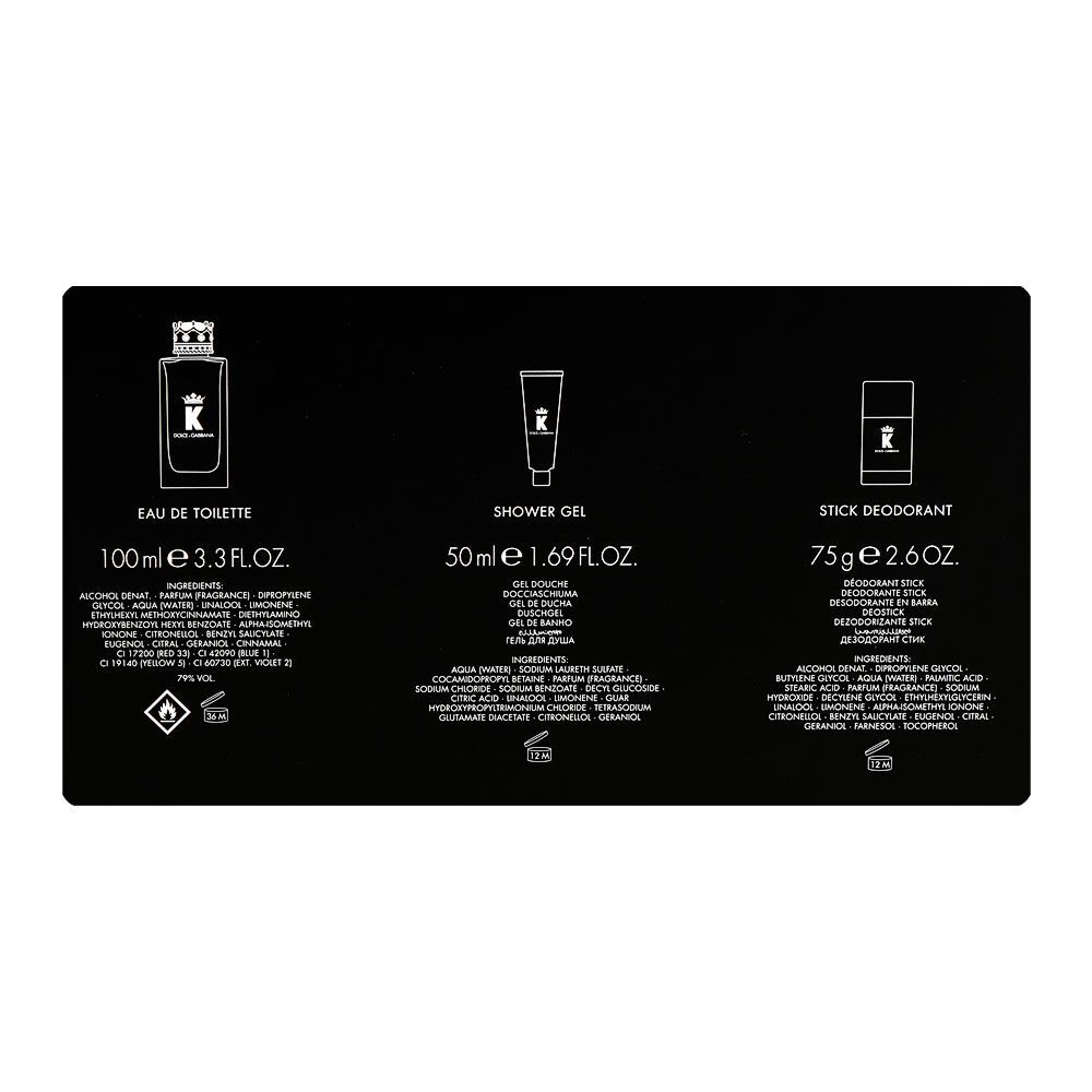Dolce & Gabbana K Set For Men, Eau De Toilette, 100ml + Shower Gel 50ml + Deodorant Stick 75g - Image 4