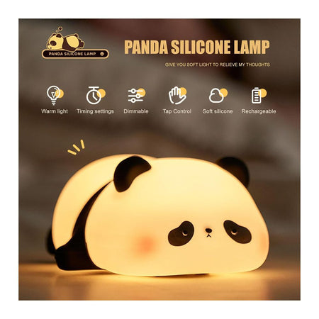 AJF Panda Shaped Rechargeable Silicone Night Lamp, With Type-C Rechargable Port, 30 Minutes Run Time - Image 2