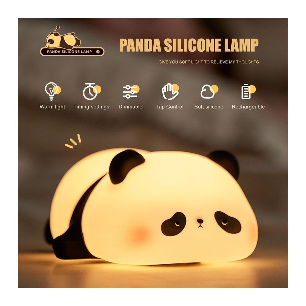 AJF Panda Shaped Rechargeable Silicone Night Lamp, With Type-C Rechargable Port, 30 Minutes Run Time - Image 2