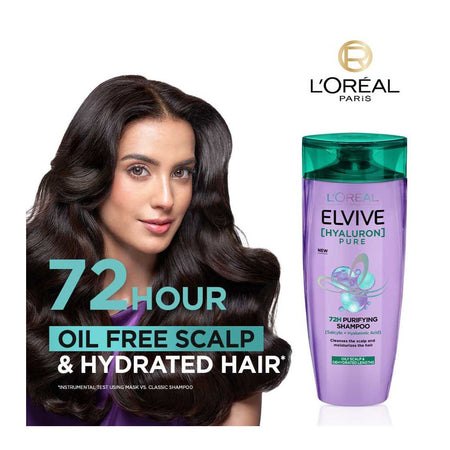 L'Oreal Paris Elvive Hyaluron Pure 72H Purifying Shampoo, Salicylic & Hyaluronic Acid, For Moisturize Hair, 360ml - Image 6