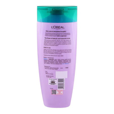 L'Oreal Paris Elvive Hyaluron Pure 72H Purifying Shampoo, Salicylic & Hyaluronic Acid, For Moisturize Hair, 175ml - Image 8